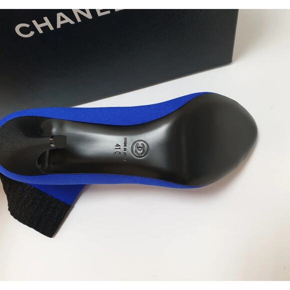 NWOB CHANEL 2019 Cobalt Blue Sock Booties Sz.41 - Picture 5 of 5